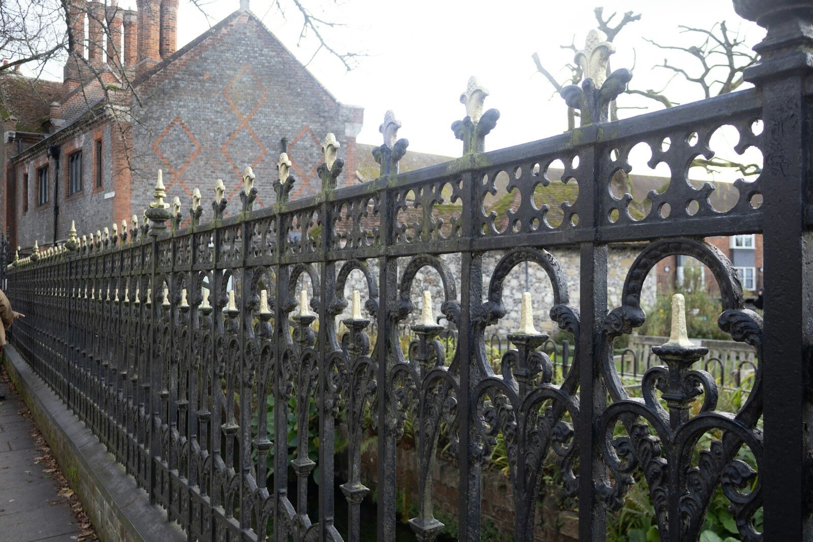 Ornate black metal fence
